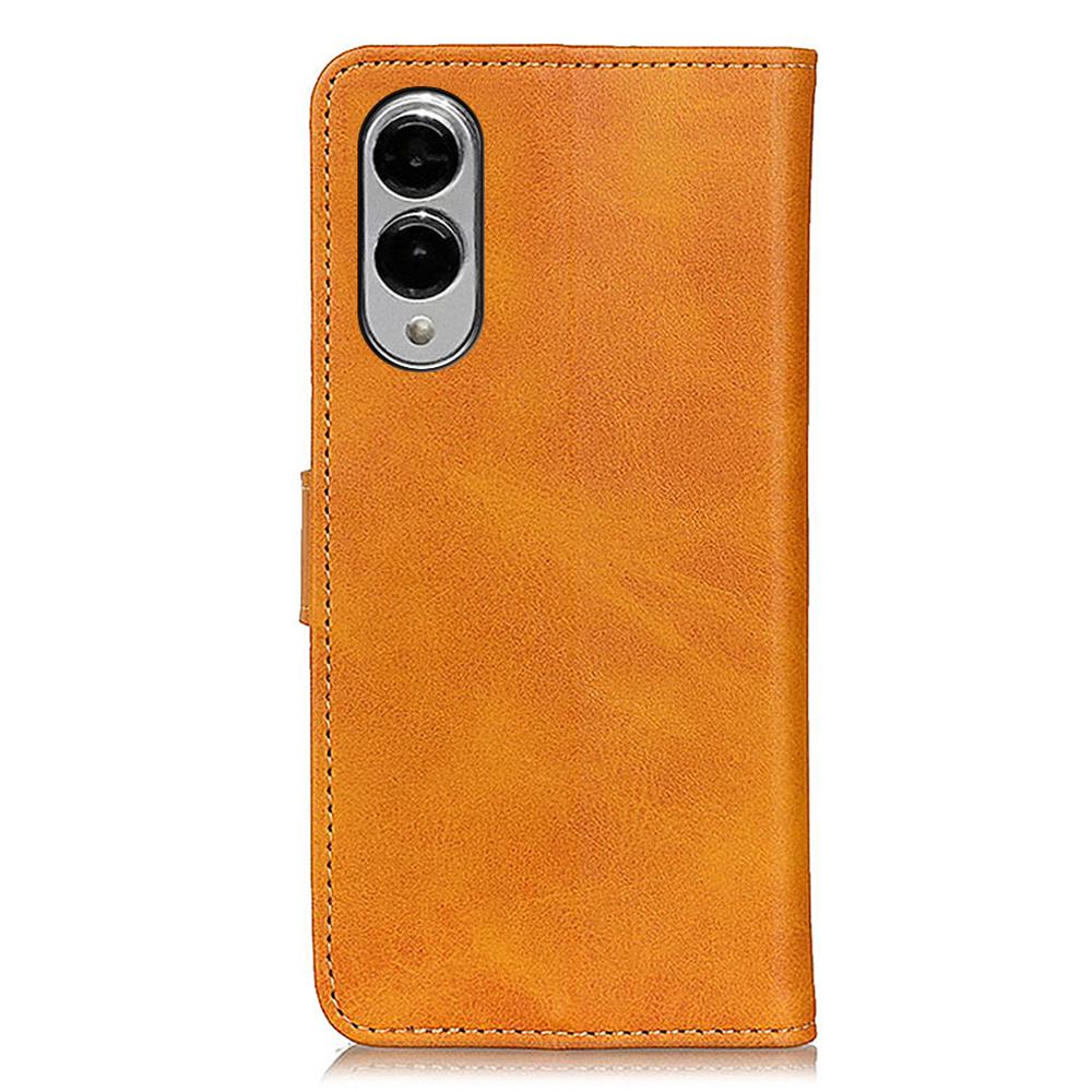 For Samsung Galaxy S25 Edge Wallet Case Cowhide Texture Leather Stand Phone Cover