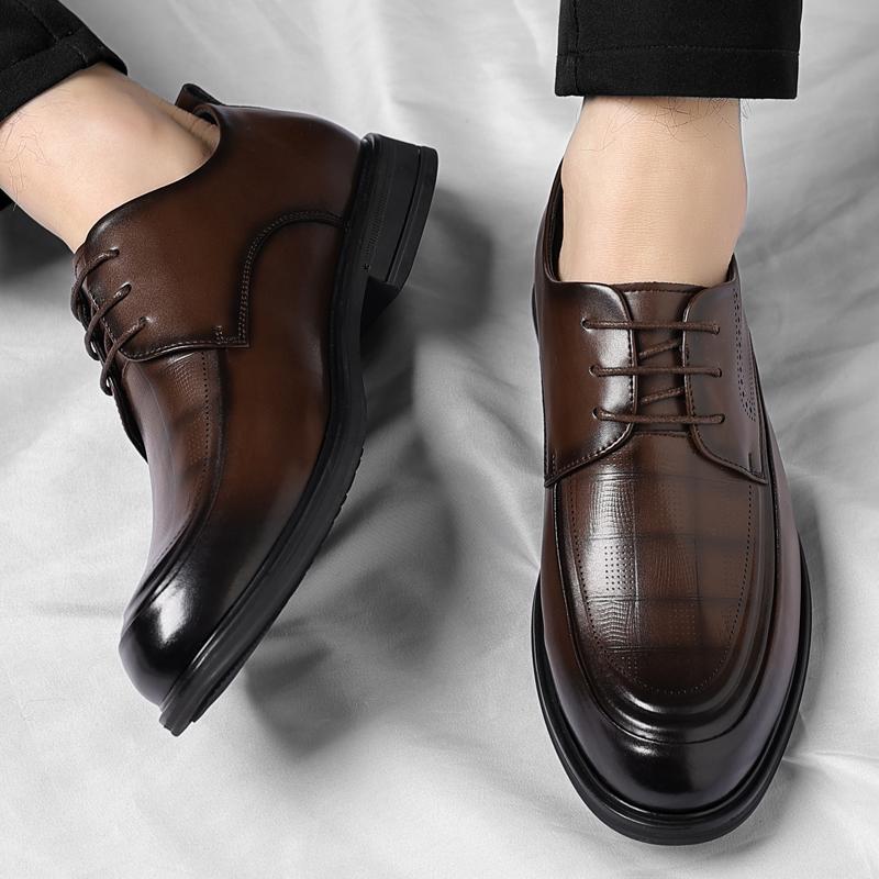 Fashion Luxury Brand Oxfords Shoes Handmade Leather Men Dress Shoes New Breath Wedding Footwear High Quality Lace Up Mens Casual Flats