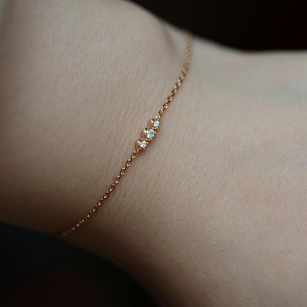 Ultra-Thin Gold-Plated Sterling Silver Bracelet for Women - Elegant, Stackable, High-End, Perfect Birthday Gift
