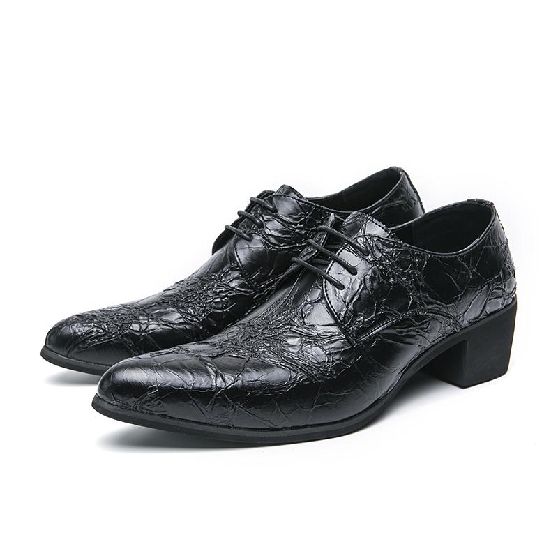 Men Dress Derbys Formal Business Leather Shoes Black Pointed Toe Tuxedo Wedding Shoes Plus Size