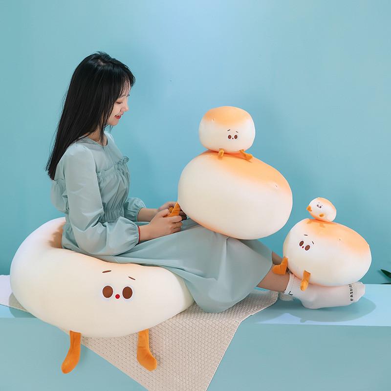 Steamed Bread Cute Plush Stuffed Animal Decorative Pillow For Kids Room Girls