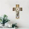 Vintage Wooden Wall Decoration Cross For Home Entryway, Christmas Scene Decoration, Home Decor Pendant Hanging Card