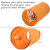Foldable Cat Dot Tent Long Tunnel Bed Toy Interactive Playing Toys Hide Tunnel (Orange)