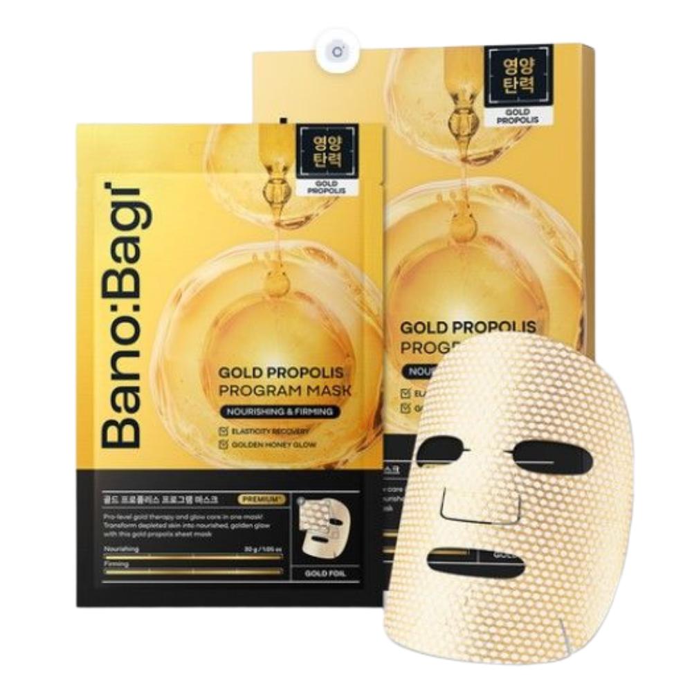 BANOBAGI Gold Propolis Program Mask – Nourishing & Anti-Aging Facial Sheet Mask 5pcs × 30g