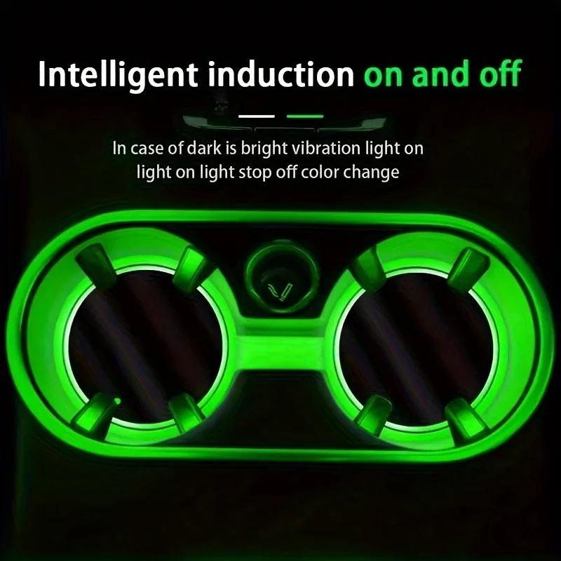 1pc LED Car Cup Holder Car Interior Atmosphere Light