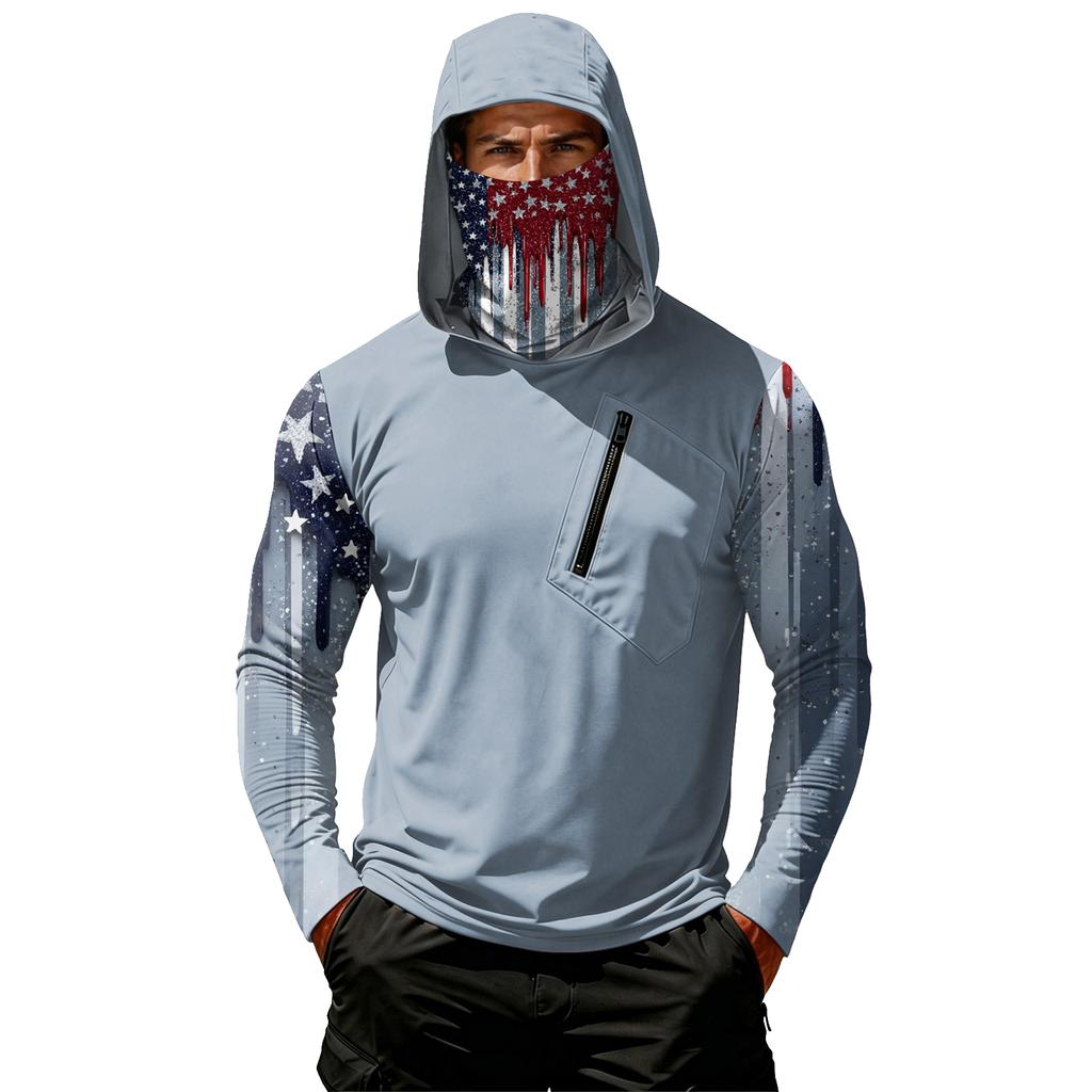 Men's Casual Hooded Long Sleeve Sunscreen Top