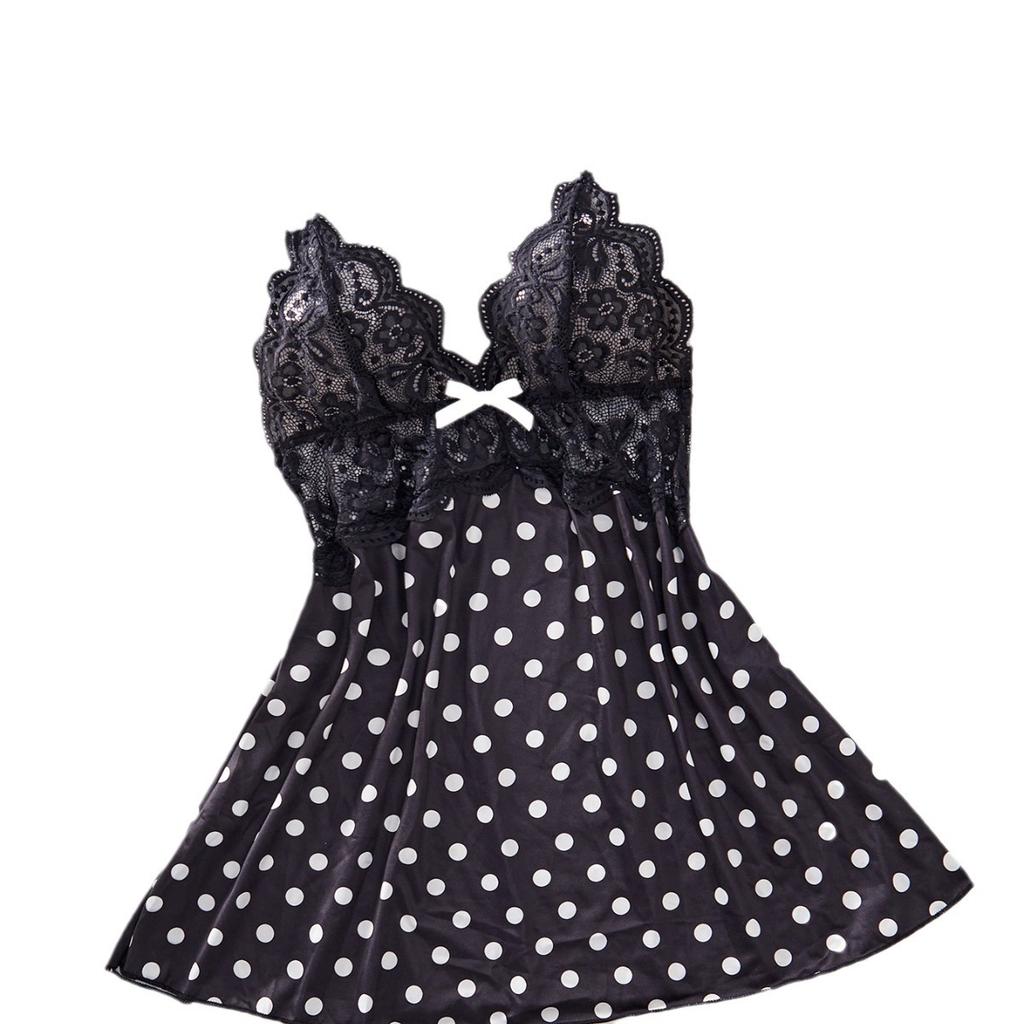 European and American New Sexy Lace Black Polka Dot Suspender Skirt, Pure Lust, Hot Perspective Temptation