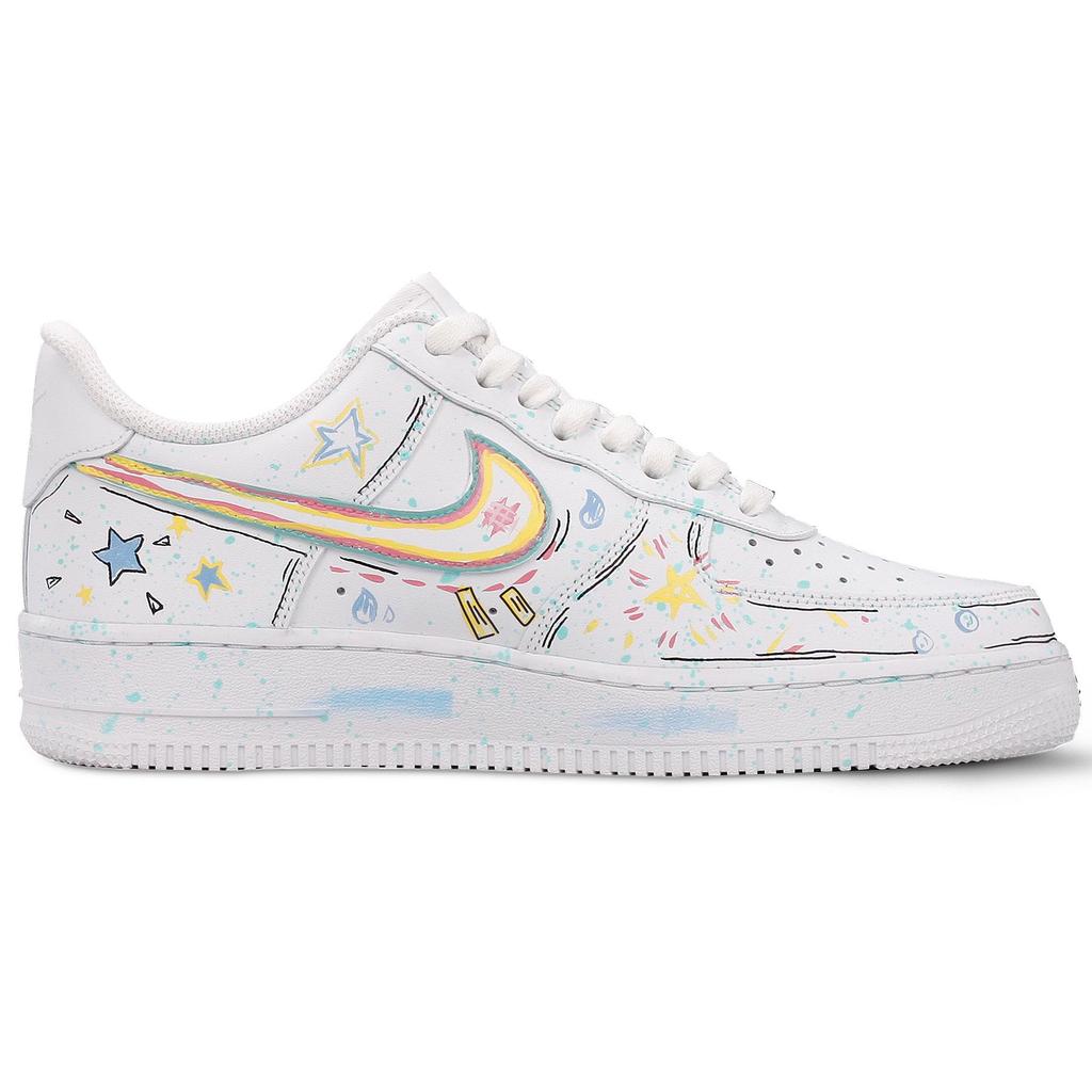Nike Air Force 1 Coverage Slip Resistant And Abrasion Resistant Low top Skateboard Shoes Men's White CW2288-111(Team41-)