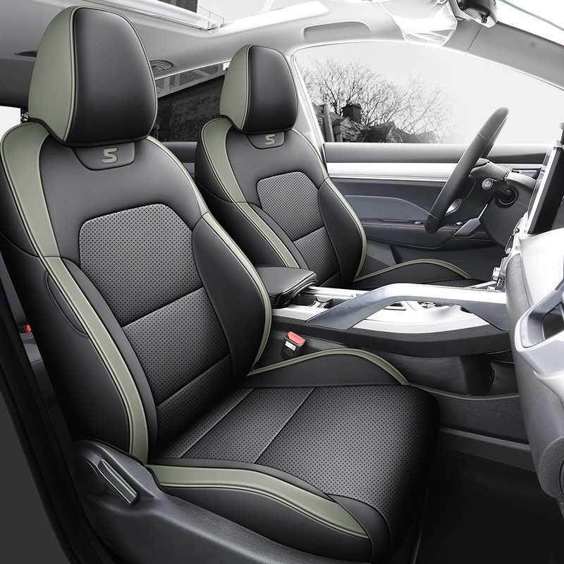 

2023-2025 Geely Binyue Perforated Leather Car Seat Covers, Full Coverage Rear Half Coverage