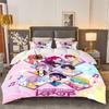 KPOP Bettwäscheset Dämonenjäger Bettbezug-Set Weich Einzel-Twin-Doppelgröße Heimdekoration Geburtstagsgeschenk Für Mädchen Frauen Heimdekoration