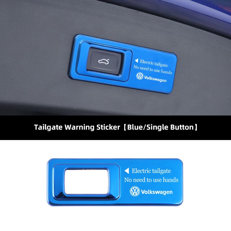 

2026 Hot For Volkswagen VW Car Trunk Warning Sticker Electric Tailgate Lifting Button Cover For VW GTI Polo Golf Passat CC Tigua