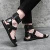 Fashion Fashion Rome Style Men Sandals 2024 Summer Solid Casual Shoes Comfy Breathable Beach Shoes Outdoor Flat Sandals for Men Footwear