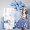 1PC 91.5cm Big Number Frame with White Light 3D KT Board Filled Balloon Digital Model Suitable for Birthday Parties, Anniversary Decorations
