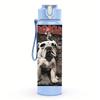 1 Stück Retro Bulldogge Hund Vintage Porträt Druck 750ml Tragbare Sportwasserflasche Auslaufsicher Reise Fitnessstudio Trinkbecher