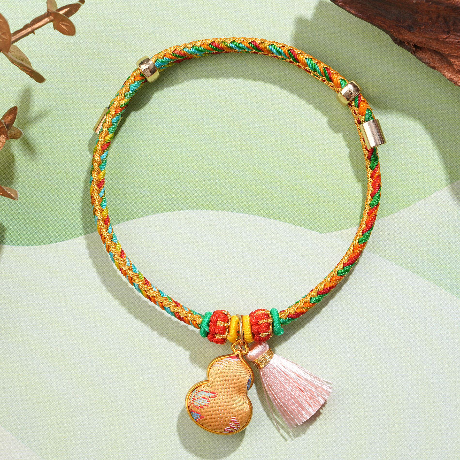 Dragon Boat Festival Five-Color Bracelet: Song Brocade Zongzi Handwoven Thread, Intangible Cultural Heritage Gift.