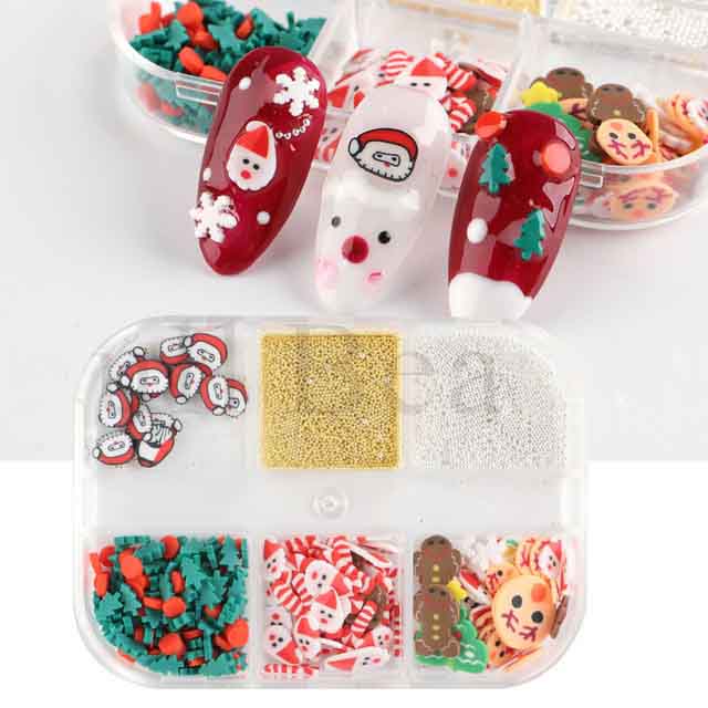 

6 стилей ногтей Белый снег Рождественские украшения для ногтей Дизайн ногтей Маникюрные инструменты Дизайн DIY Украшения для ногтей