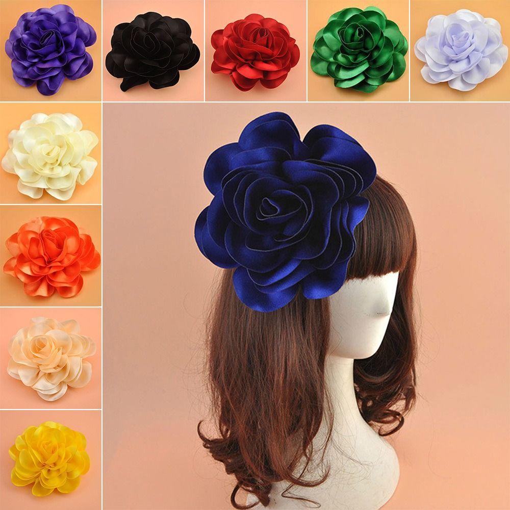 

Новая мода, большие аксессуары для волос, атласное цветочное шоу, танцевальная заколка для волос