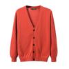 Men 100% Cotton V Neck Knit Cardigan, Slim Fit Long Sleeve Korean Style Casual Sweater Jacket for Autumn Winter
