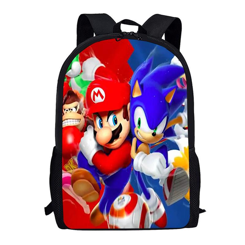 Sonic Kid, Elementary School Bag Children, Animation Cartoon Backpack