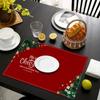 1PCS Square Linen Placemat Anti-slip Insulation Pads Heatresistant Dinner Mat Plate Pad for The Table Christmas Bless Decoration