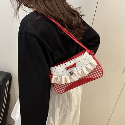 Fashion Sweet Bow Shoulder Bag Korean Style Lace Underarm Bags Tote Bag Women