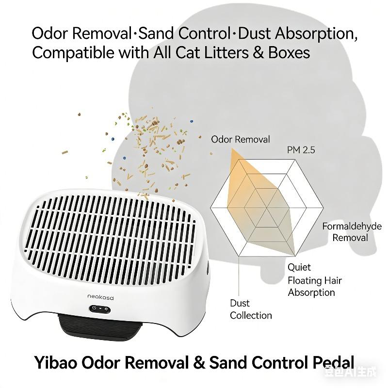 

Origin neakasa Air Purification Sand Control Pedal, 3 in 1 Powerful Deodorization Ultra Quiet Storage with Activated Carbon