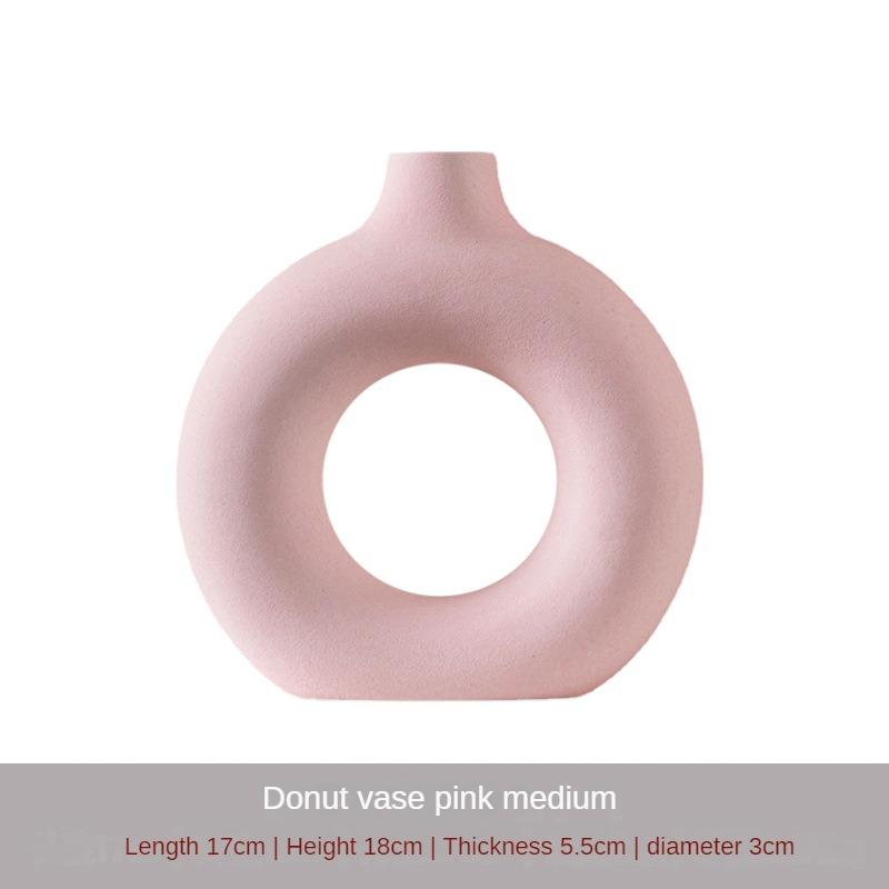 Kreisförmige Keramikvase Minimalistische Dekoration Kreative und Minimalistische Wohnzimmer Schlafzimmer Haus Tischplattenvase Keramikdekoration