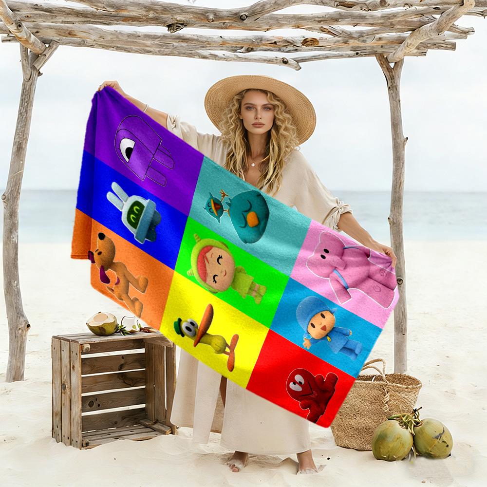 Pocoyo Beach Towel Quick-Dry Soft Microfiber Comfortable Lightweight Suitable for Swimming, Gym, Camping, Yoga Vacation