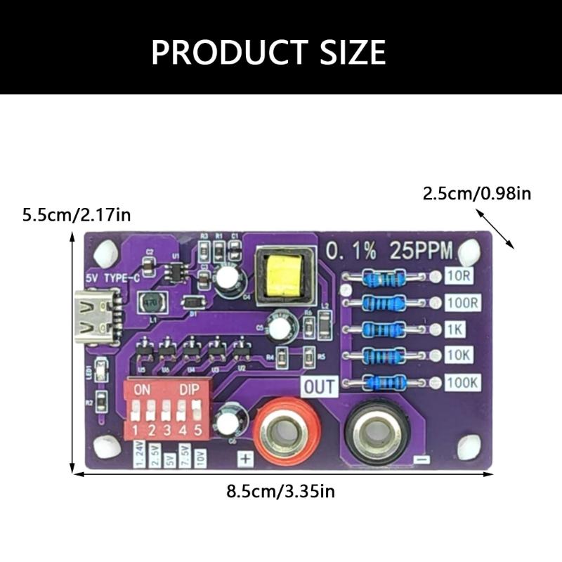 Voltage Resistance Reference Module 1.24V/2.5V/7.5V/5V/10V 5 Speed 10R/100R/1K/10K/100K Reference Multimeter Calibration