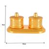 Golden Metal Kumkum Holder/Kumkum Box for Gifting,Pooja, Thali, Mandir, Home, Temple, Gifting Golden Kumkum Box with Laxmi Maa (Round Kumkum)