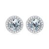 S925 Silver Gorgeous Shiny 0.5-1CT Moissanite Round Earrings for Women Engagement Wedding High Quality Jewelry Gift
