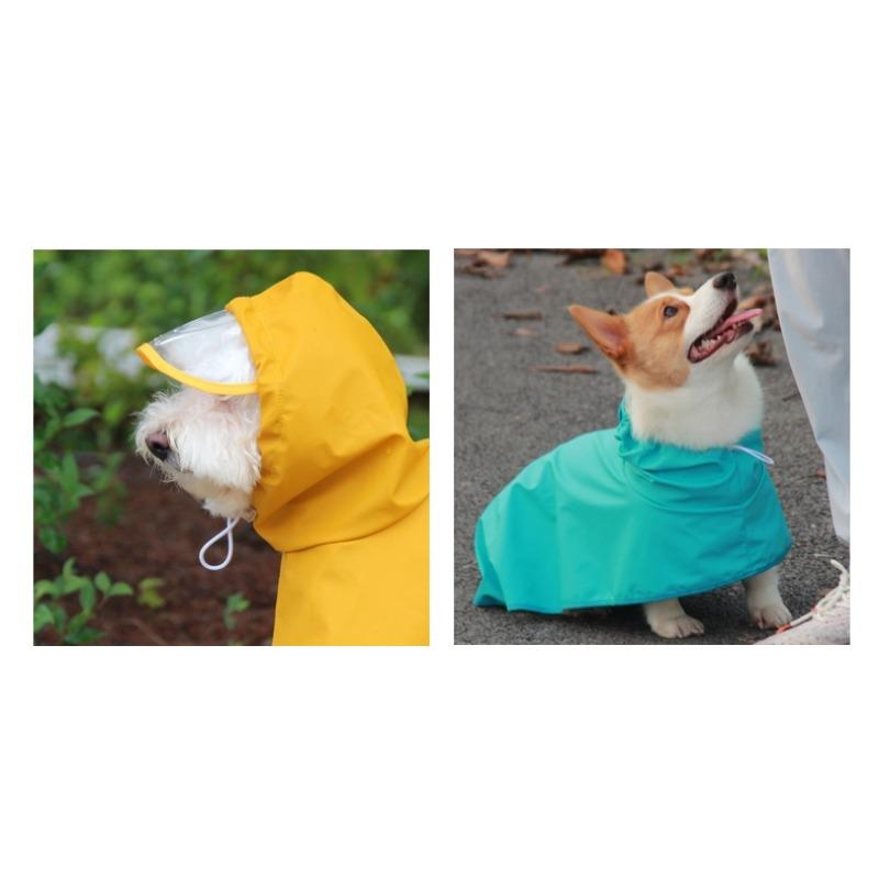 Waterproof Dog Raincoat Full Belly Hooded Cape for Small Medium Large Dogs Teddy Corgi Golden Retriever Puppy Outdoor Rain Jacket