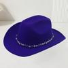 European and American men's and women's western cowboy top hats outing party jazz hat colored diamond bridal woolen hat