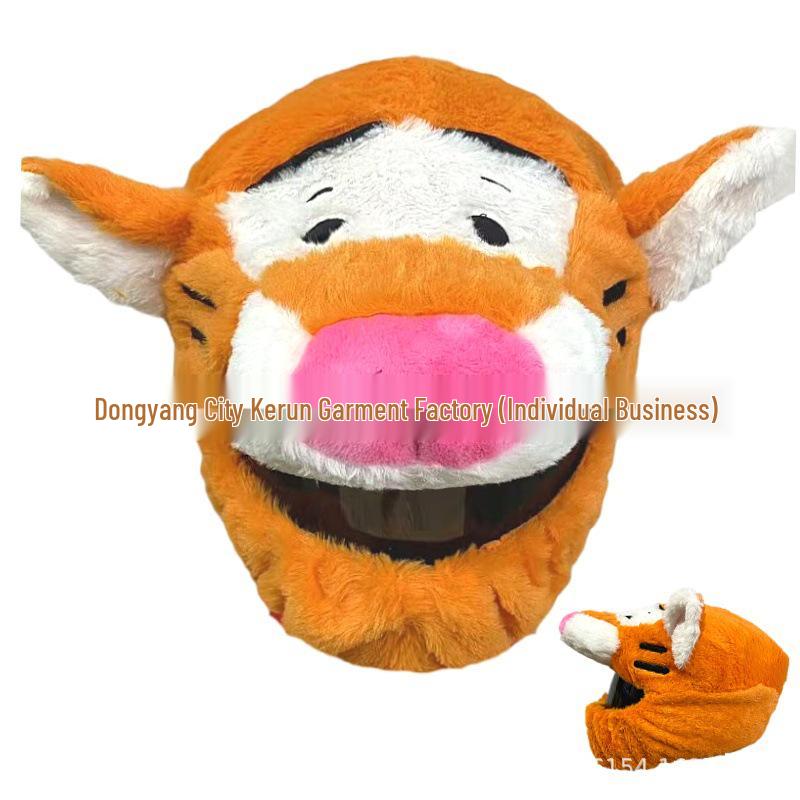 Motorcycle Plush Helmet Cover - Three-Eye Elk, Pumpkin, Rabbit Balaclava