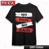 Unisexs Oversize TShirt No Pain No Gain Motivational Quote Tee Black Cotton Short Funny Aesthetic Tops Tees for Gift Idea TShirt