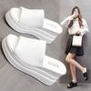 Women Slippers Summer Wedge Thick Heel Sexy Square Toe Dress Party Shoes High Heels Casual