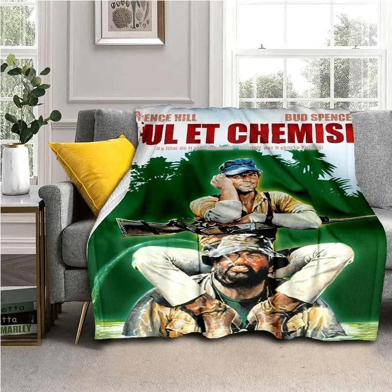 Bud Spencer Terence Hill Wurfdecke für Kinder Super Weiche Warme Decke für Reisebettwäsche Couch Sofa Bettdecke Geburtstagsgeschenke