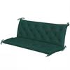 3 Seater Bench Cushion, Garden Chair Cushion with Back and Ties for Indoor and Outdoor Use, 98 X 150 Cm, Green