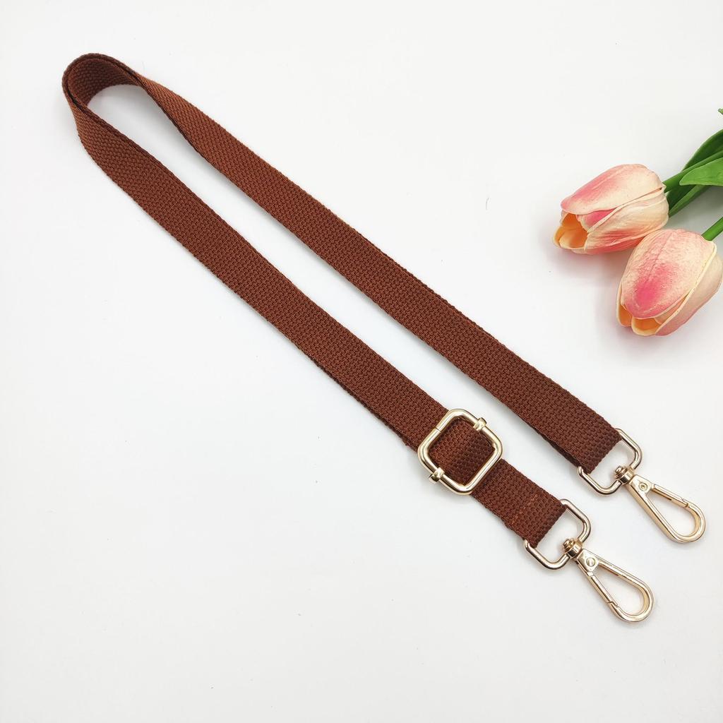 Adjustable 2cm Cotton Shoulder Strap - Solid Color Woven Replacement for Crossbody Bags