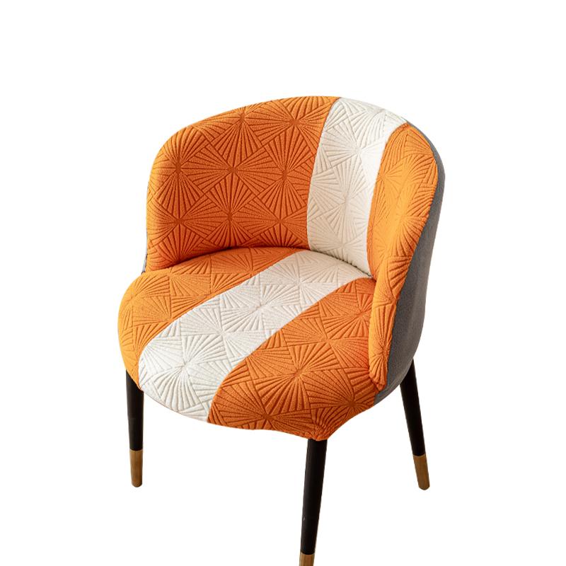 1Pc Tri Color Splicing Jacquard Curved Chair Cover Elastic Armchair Seat Covers Big Round Chair Slipcovers Negotiation Room