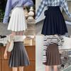 Academy Style Pleated Skirt: Plus Size, High Waist, Mid-Length for Junior & Senior High Students [4 Lengths]
