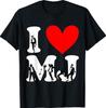 Ich liebe MJ Vintage Fan Merch Rotes Herz Initialen Design M.J T-Shirt