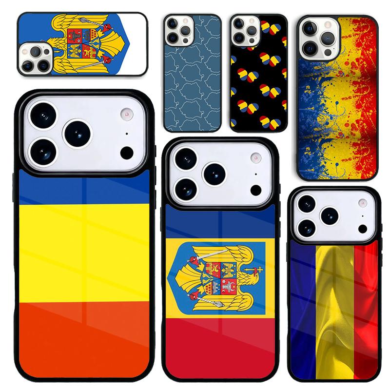 Capa Case for iPhone 17 Air 16 Pro Max 15 Plus 11 13 Mini 14 12 Back Phone Cover Romania Flag