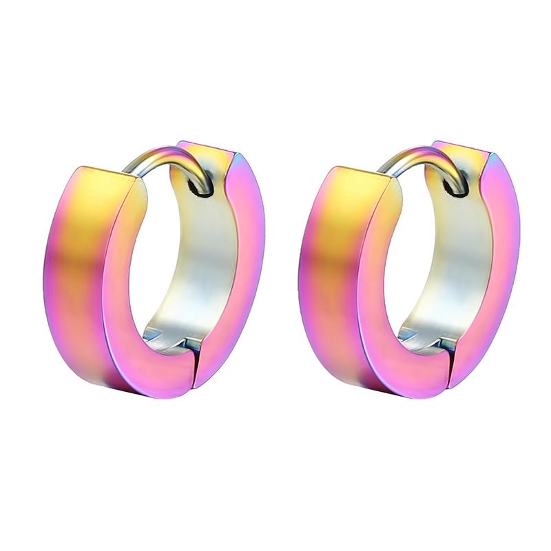 Orecchini a Cerchio con Rivetti a Forma di Cuore Hip-Hop Creativi per Donna Acciaio Inossidabile Fibbia Geometrica per Orecchio Piercing Gioielli Cool Rock Punk a Bottone