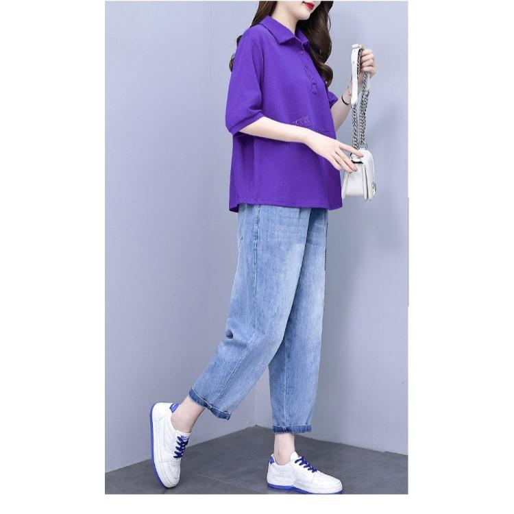 Fashion Loose Plus Size Short Sleeve European Style T-shirt Women's European Trendy Loose Fit Oversized Tee Top