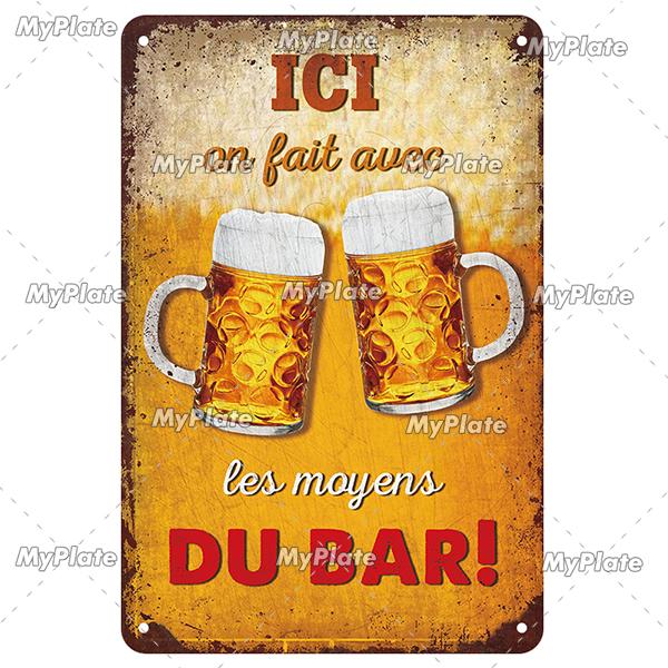 BU BAR Vin Beer Metal Sign Vintage Plaque Alcohol Tin Sign Plate Wall Decor For Bar Club Man Cave Art Jim Beer Poster Custom
