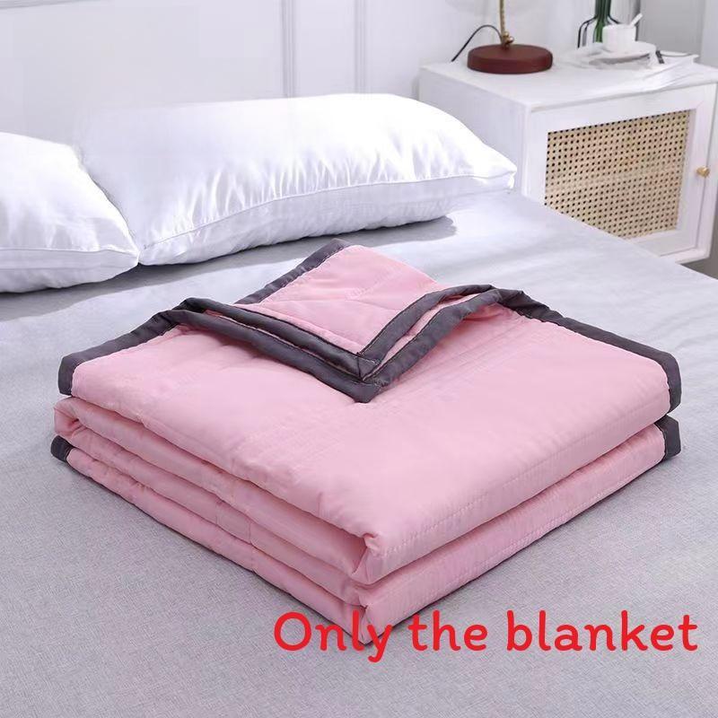 Color Solid Waterwashed Cotton Thin Summer Blanket For Home Children And