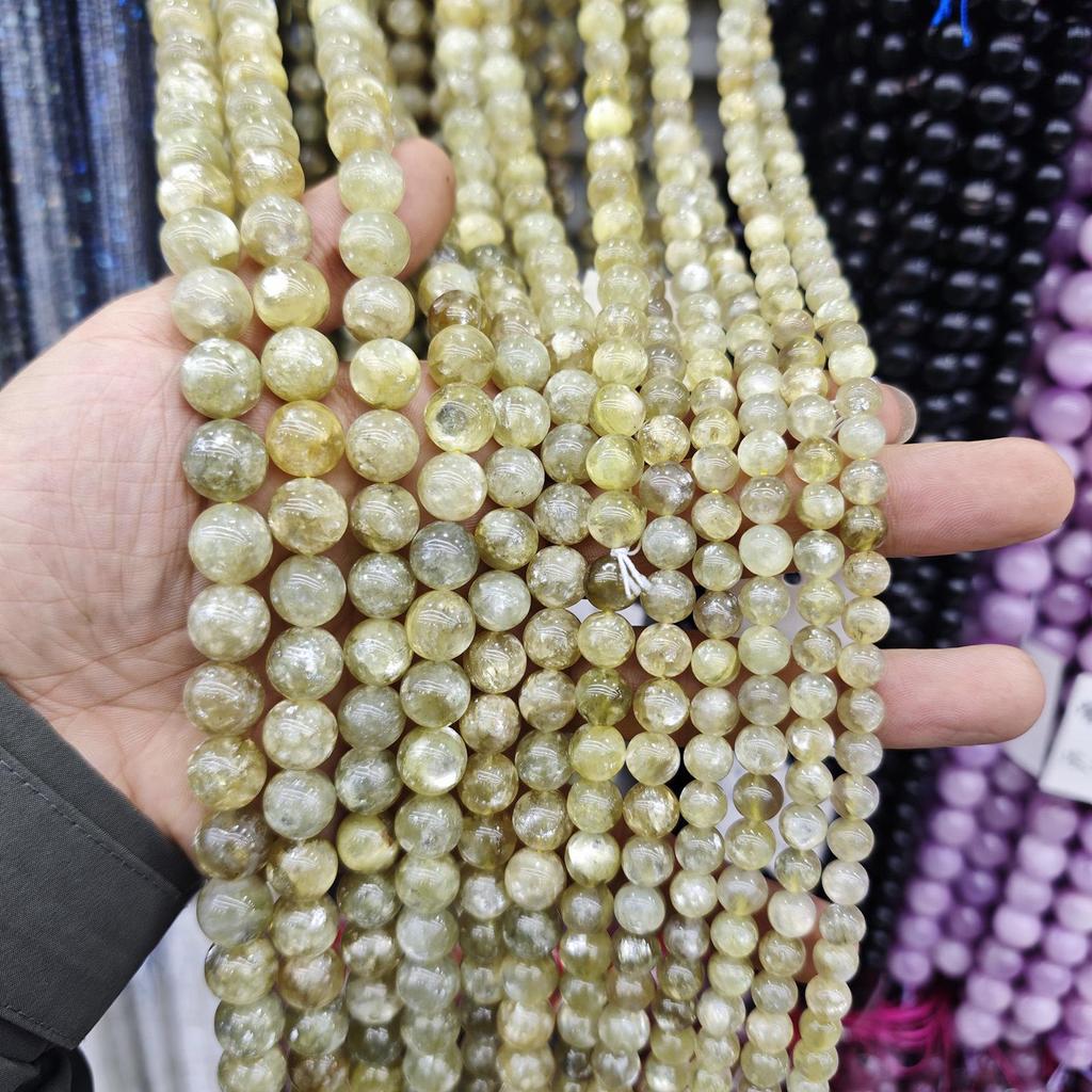 Yellow Citrine Round Loose Beads for DIY Bracelet Jewelry Accessories
