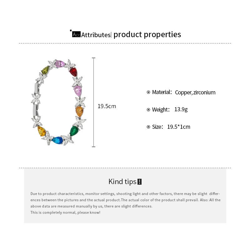Elegant Zirconia Flower & Water Drop Bracelet – Luxury Lightweight Design for Women