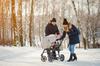 Pink muff gloves for stroller sled insulated fur winter